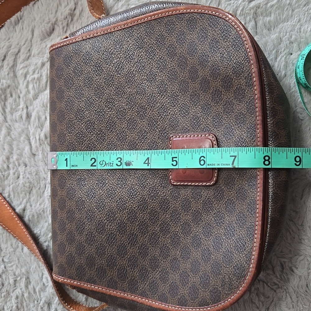 Celine Vintage brown leather macadam crossbody bag - Picture 5 of 15